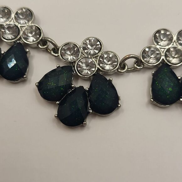 Blue & silver necklace with sparkly stones - Picture 3 of 3